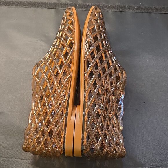 BRAND NEW CHARLES ALBERT WOMENS JELLY SQUARE TOE MESH BALLET FLATS - Picture 9 of 14